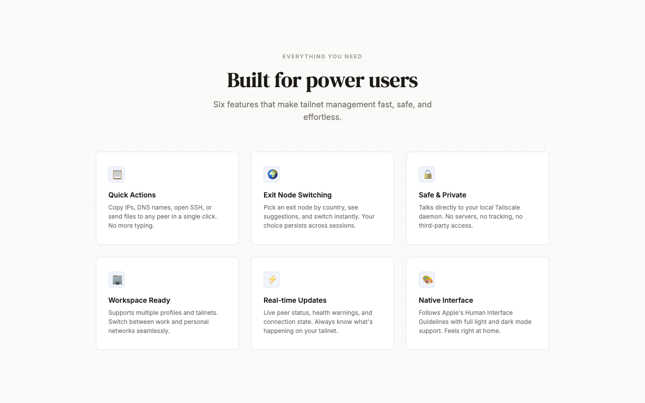 Built for power users — six key features